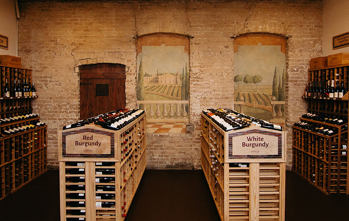 Wines on display