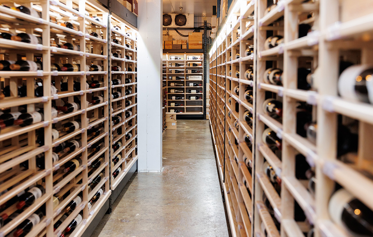 Wines on display