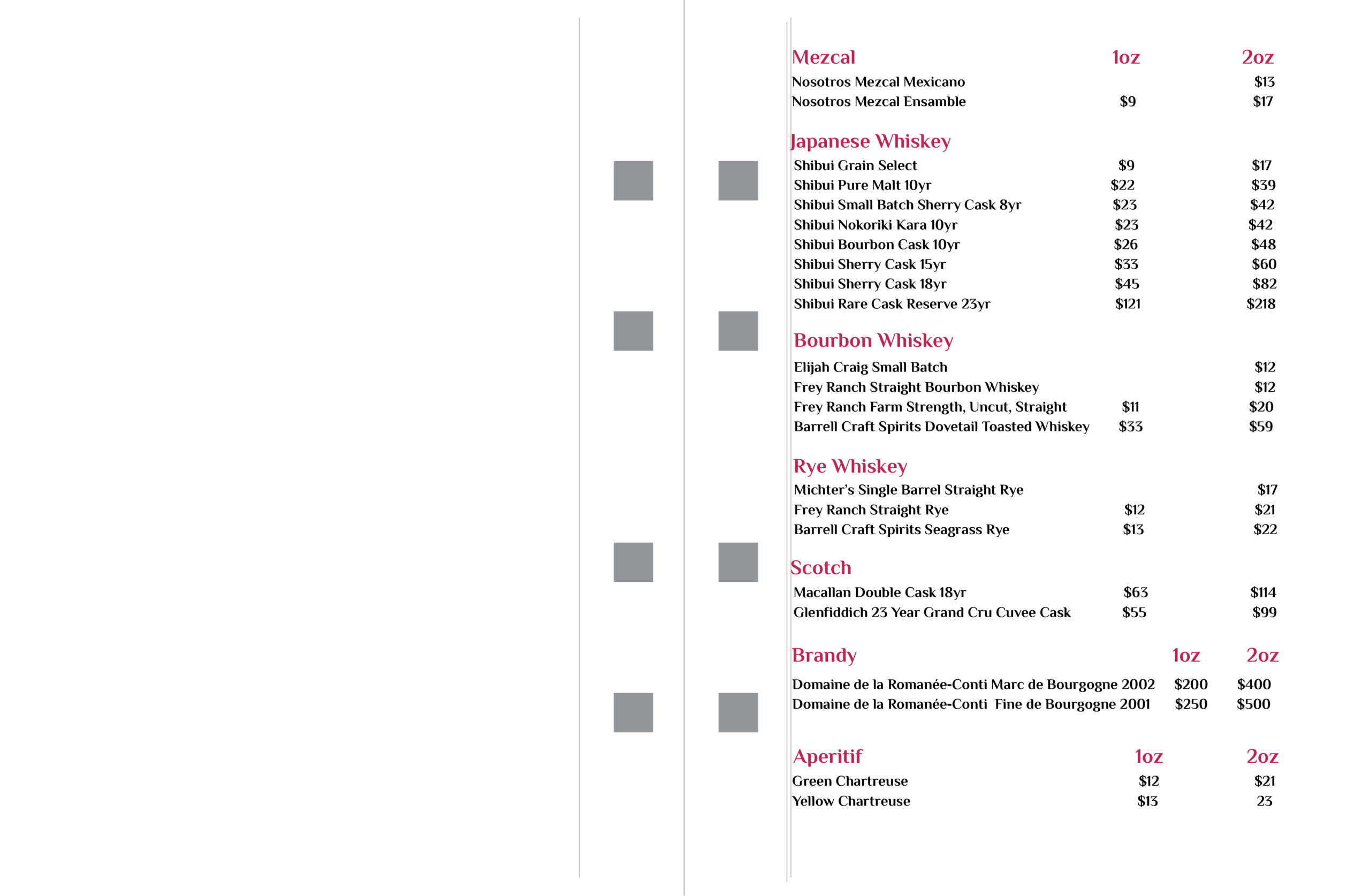 Page 3 - Wine Bar Menu - Tampa Florida