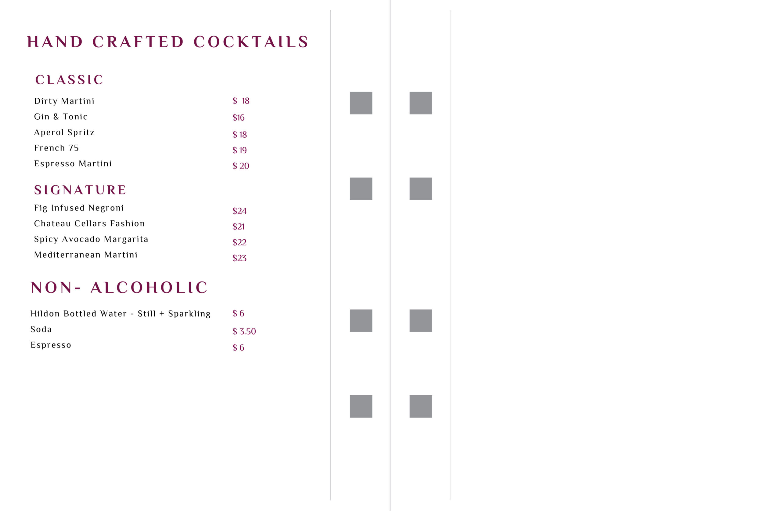Page 3 - Wine Bar Menu - Tampa Florida