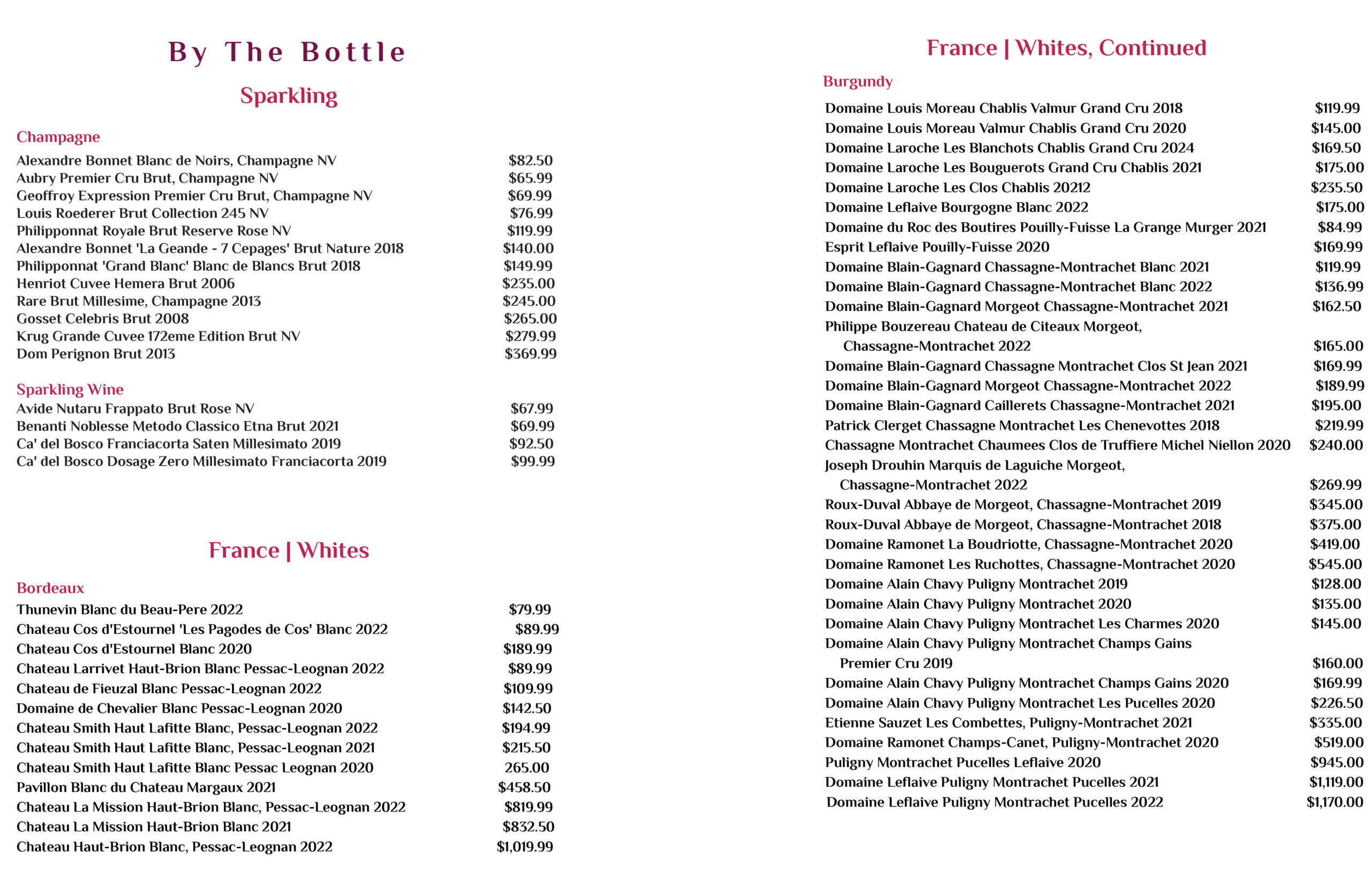 Page 3 - Wine Bar Menu - Tampa Florida